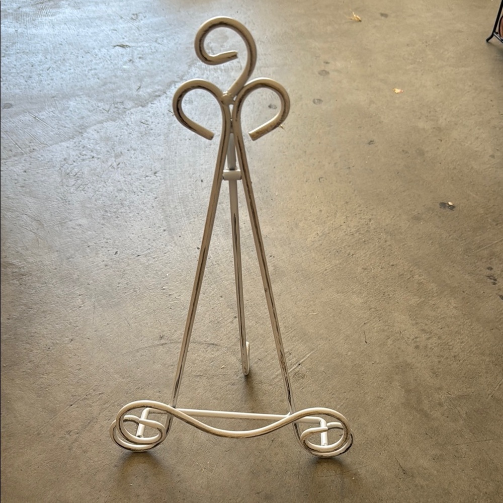 Wedding or Other Elegant White Metal Easel Stand
